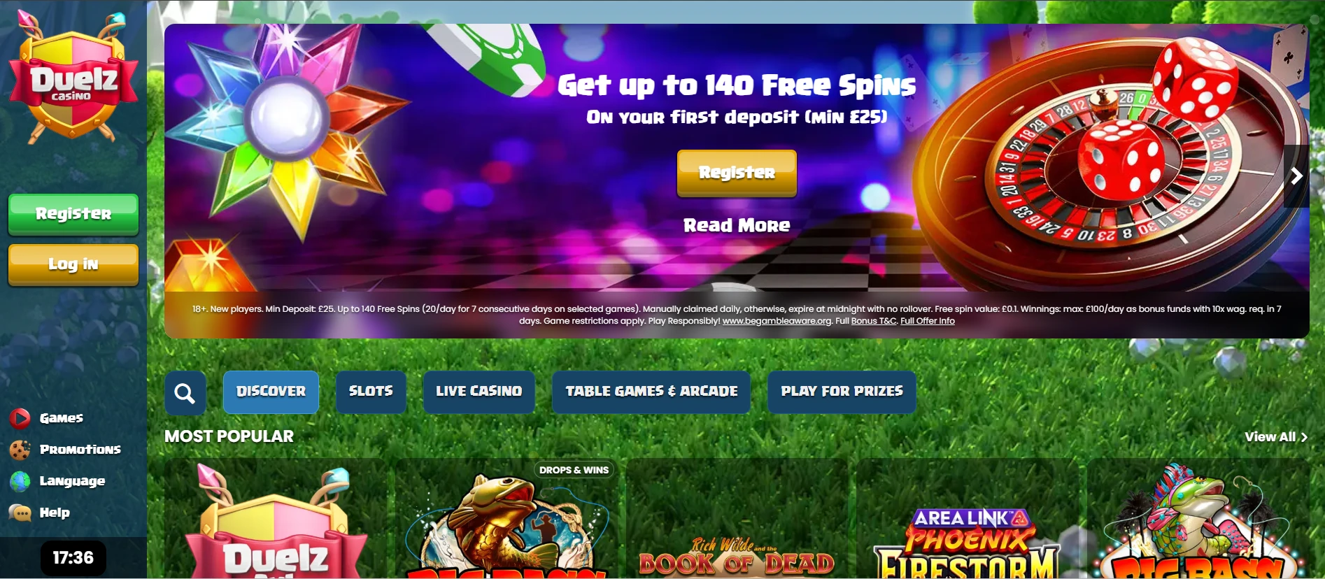 Duelz Casino Seite